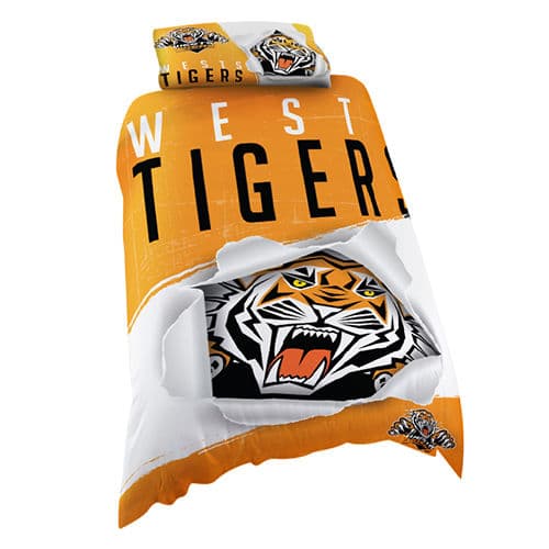 Wests Tigers 2024 NRL Quilt Cover Set Doona Single Double Queen King