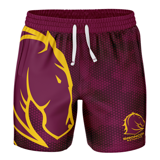 Brisbane Broncos 2026 NRL Mens Big Shot Volley Shorts