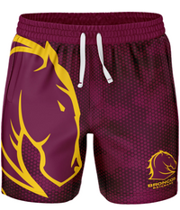 Brisbane Broncos NRL Mens Big Shot Volley Shorts *Old Logo*