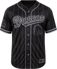 Brisbane Broncos NRL Mens Blackout Baseball Shirt