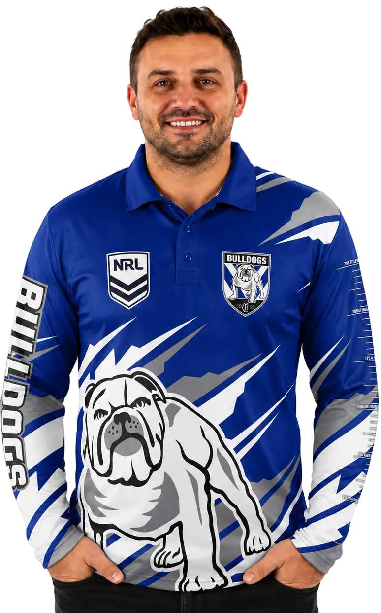 Canterbury Bulldogs NRL Mens Ignition Fishing Shirt