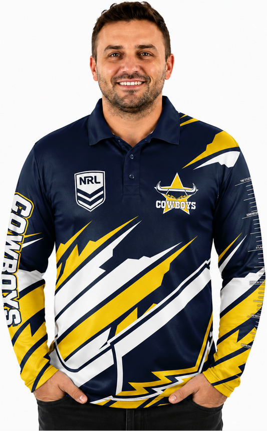 North Queensland Cowboys NRL Mens Ignition Fishing Shirt