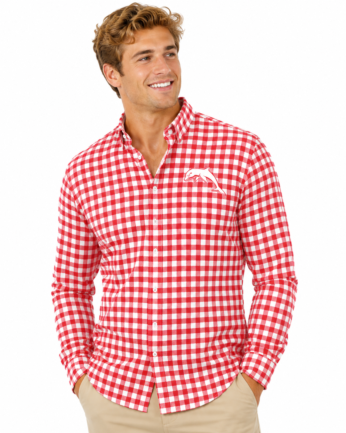 Dolphins NRL Mens Dawson Business Shirt