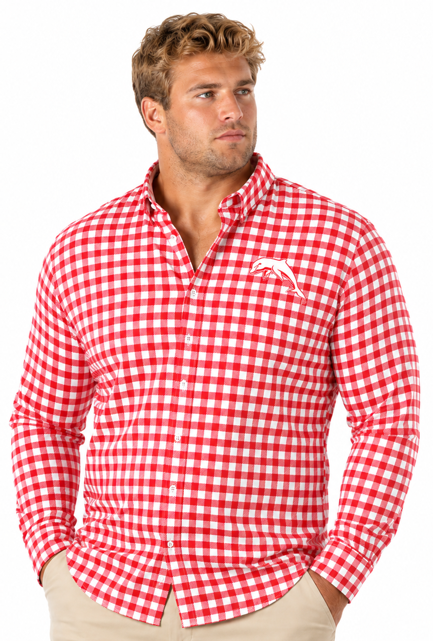 Dolphins NRL Mens Dawson Business Shirt