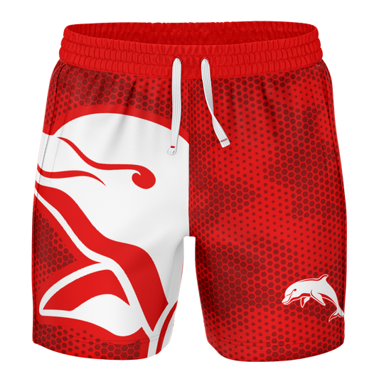 Dolphins 2026 NRL Mens Big Shot Volley Shorts