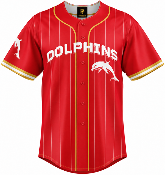Dolphins NRL Mens Slugger Baseball Shirt