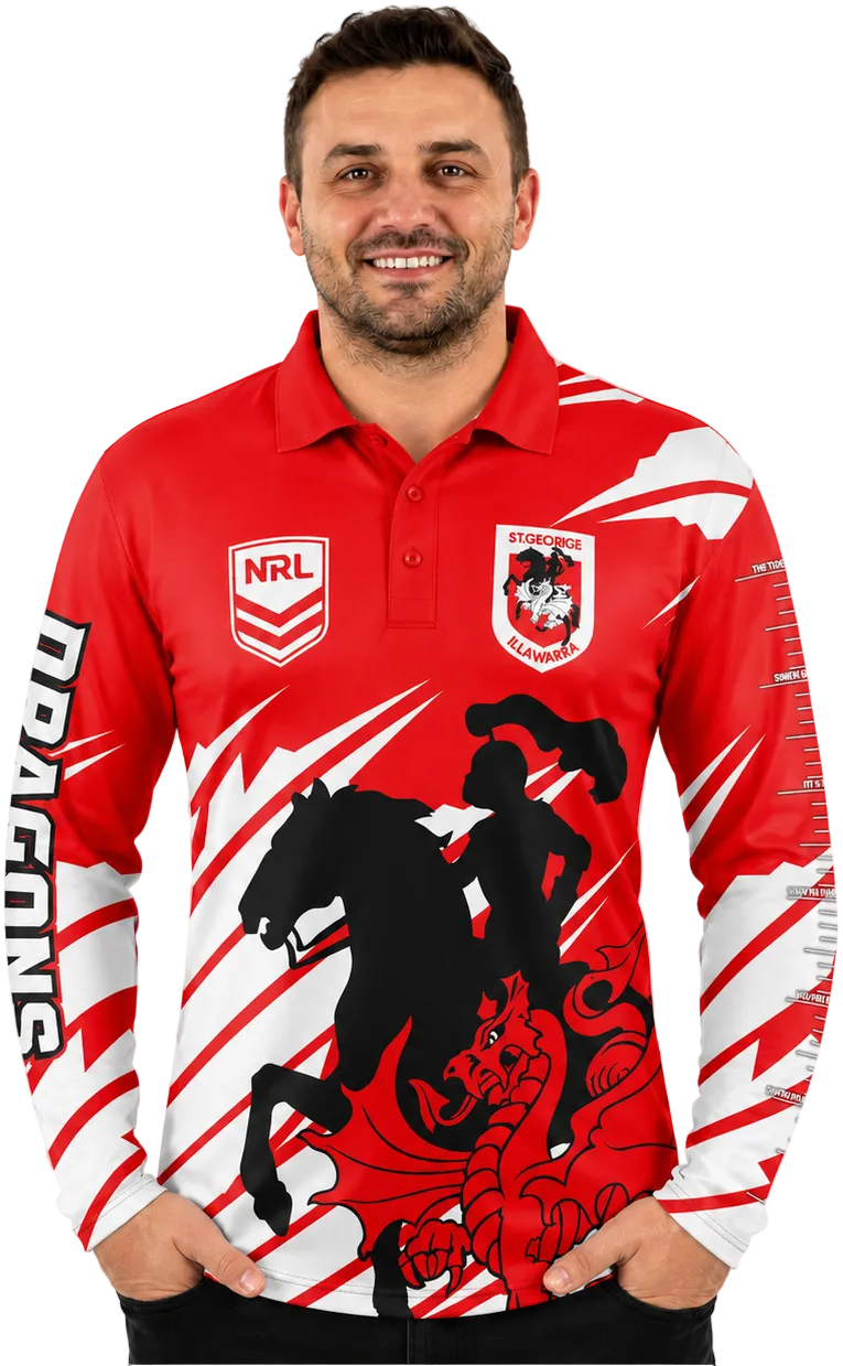 St George Dragons NRL Mens Ignition Fishing Shirt