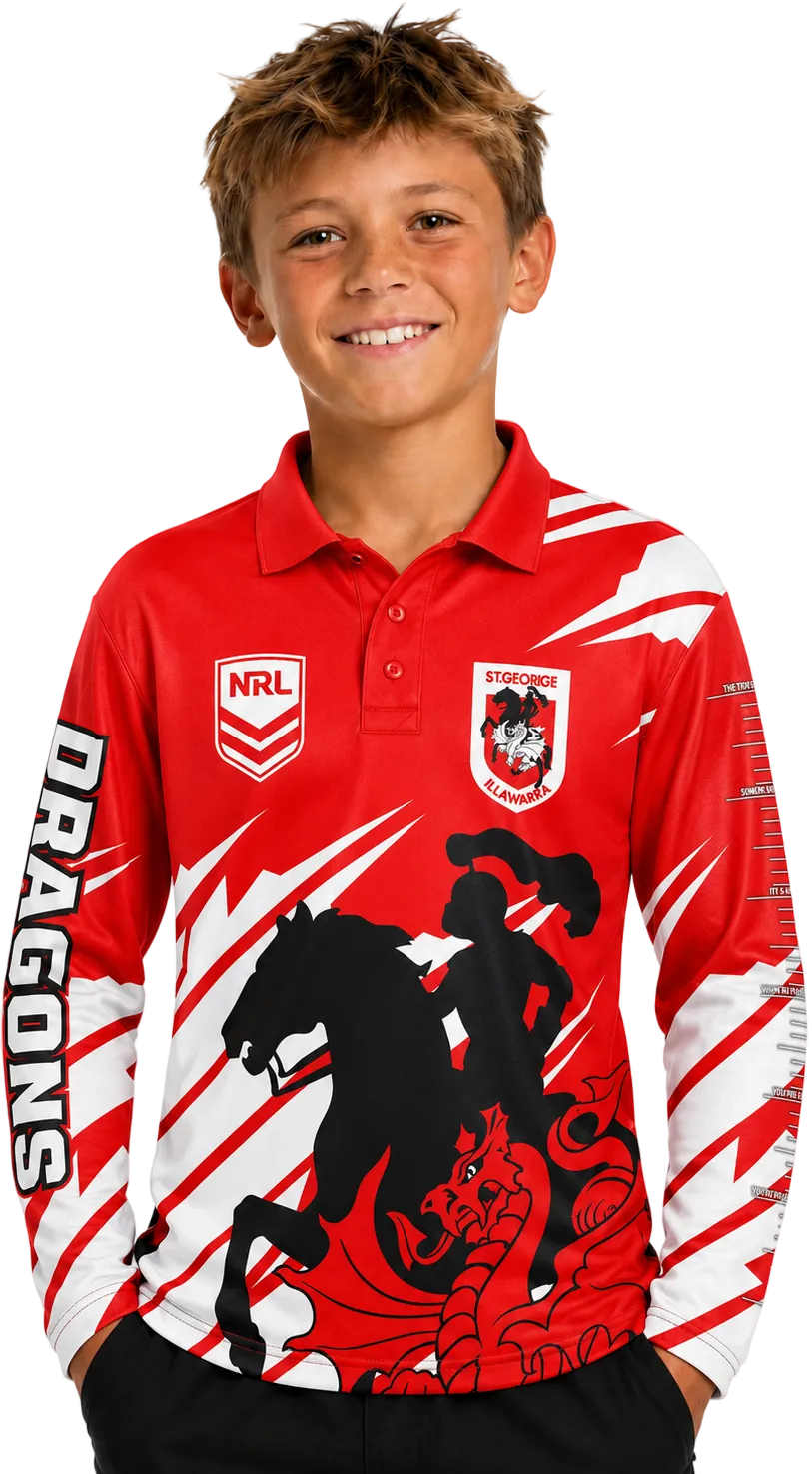 St George Dragons NRL Kids Ignition Fishing Shirt