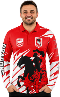 St George Dragons NRL Mens Ignition Fishing Shirt