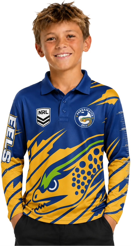 Parramatta Eels NRL Kids Ignition Fishing Shirt