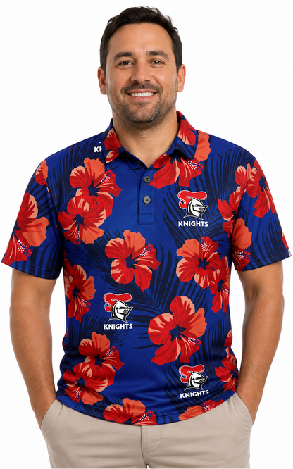 Newcastle Knights 2026 NRL Mens Aloha Golf Polo Shirt