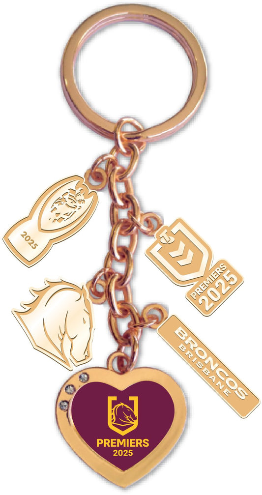 Brisbane Broncos 2025 Premiers Charm Keyring  *PRESALE*