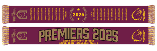 Brisbane Broncos 2025 NRL Premiers Scarf  *PRESALE*