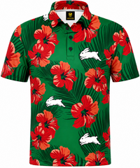 South Sydney Rabbitohs NRL Mens Aloha Golf Polo Shirt