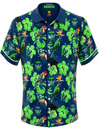 Canberra Raiders Hibiscus NRL Mens Hawaiian Shirt
