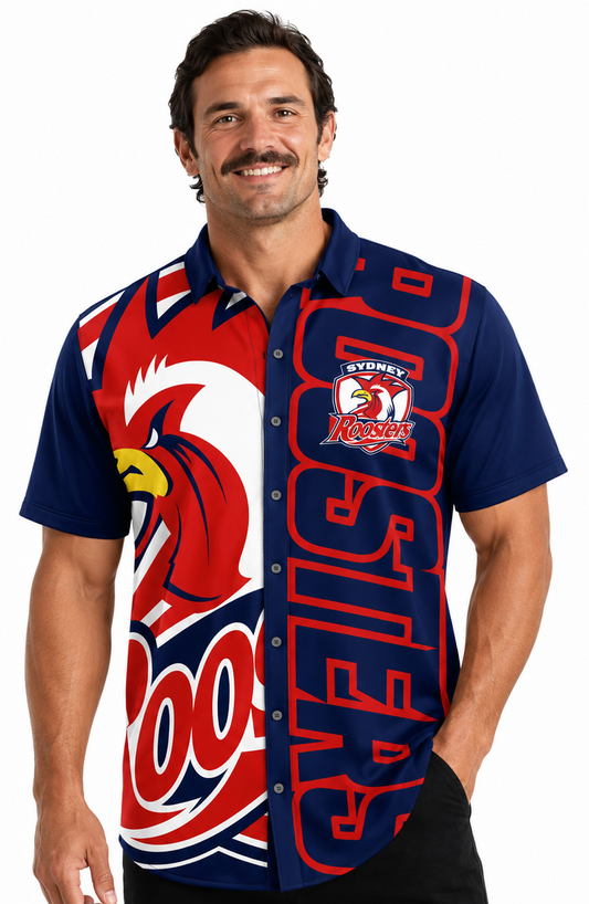 Sydney Roosters NRL Mens Showtime Party Shirt
