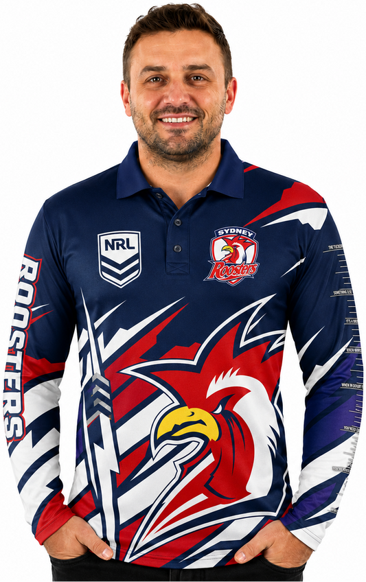 Sydney Roosters NRL Mens Ignition Fishing Shirt
