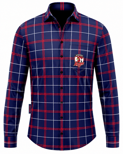 Sydney Roosters NRL Mens Mustang Flannel Shirt