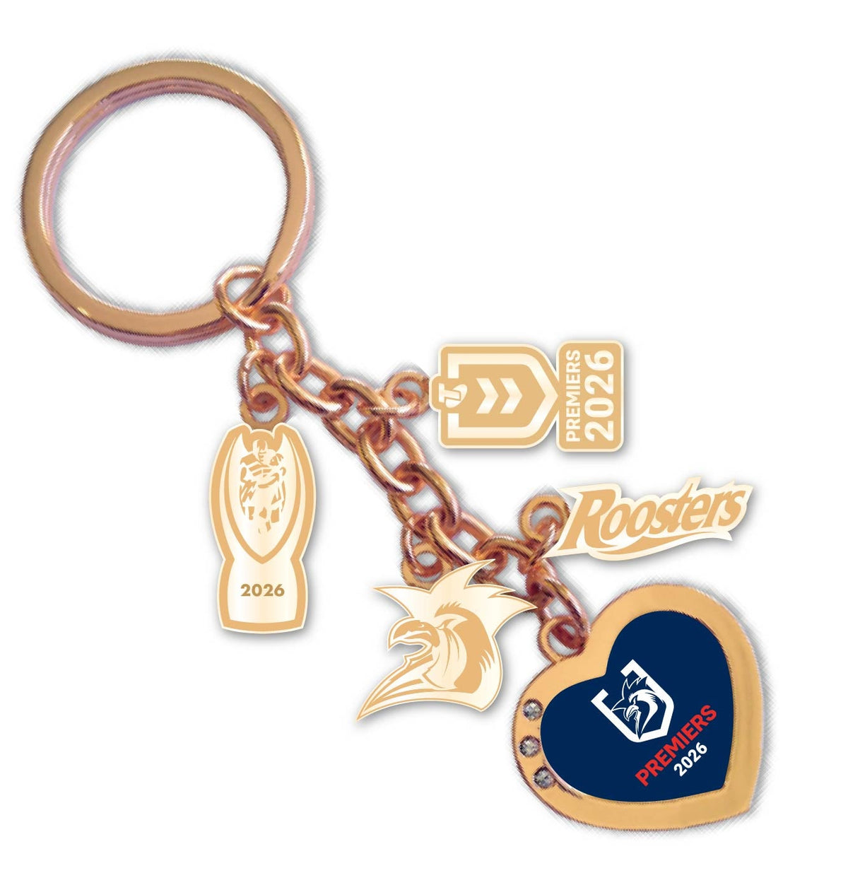 Sydney Roosters 2026 NRL  Premiers Charm Keyring *PRESALE*