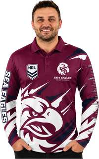 Manly Sea Eagles NRL Mens Ignition Fishing Shirt
