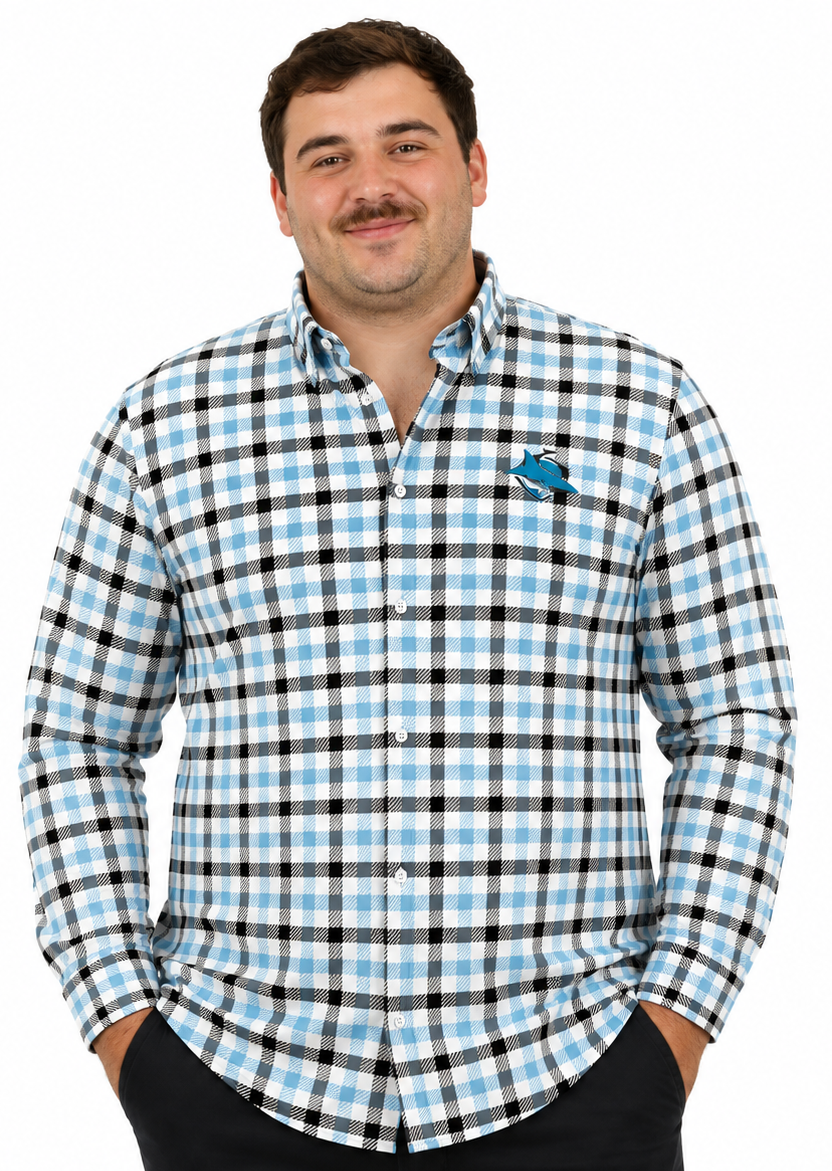 Cronulla Sharks NRL Mens Dawson Business Shirt
