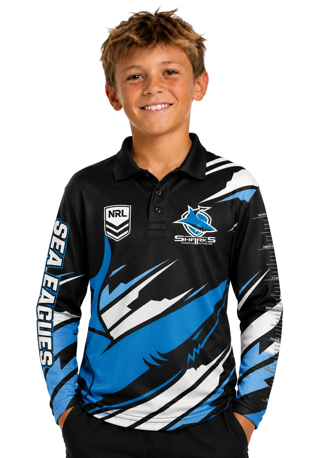 Cronulla Sharks NRL Kids Ignition Fishing Shirt