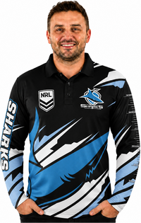 Cronulla Sharks NRL Mens Ignition Fishing Shirt