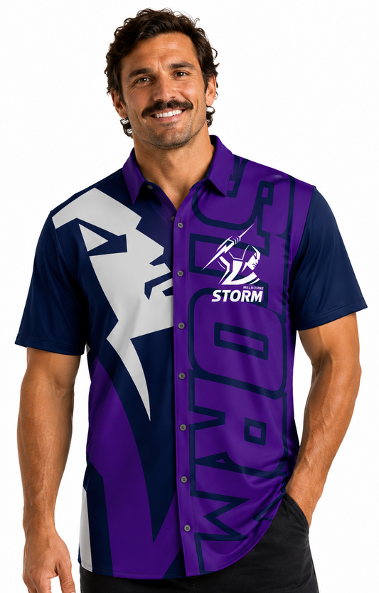 Melbourne Storm NRL Mens Showtime Party Shirt