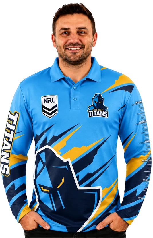 Gold Coast Titans NRL Mens Ignition Fishing Shirt