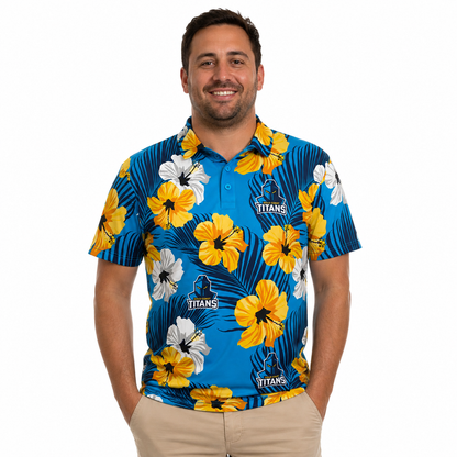 Gold Coast Titans NRL Mens Aloha Golf Polo Shirt