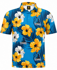 Gold Coast Titans NRL Mens Aloha Golf Polo Shirt