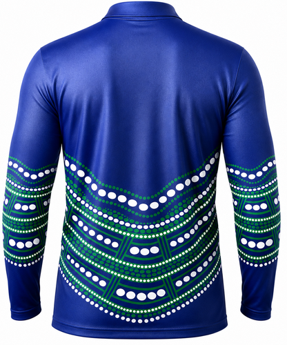 New Zealand Warriors NRL Mens Karumba Indigenous Fishing Shirt