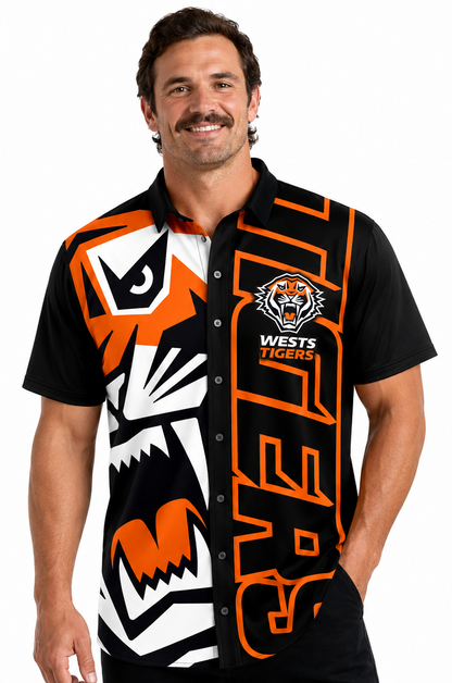 Wests Tigers NRL Mens Showtime Party Shirt