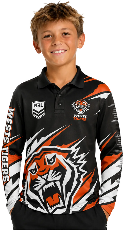 Wests Tigers NRL Kids Ignition Fishing Shirt