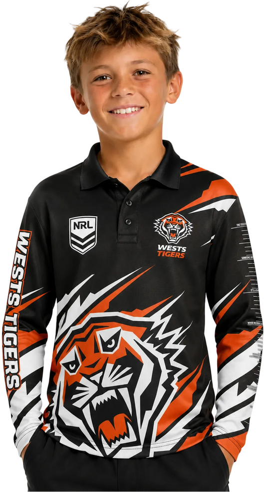 Wests Tigers NRL Kids Ignition Fishing Shirt