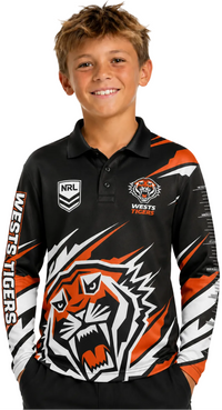 Wests Tigers NRL Kids Ignition Fishing Shirt
