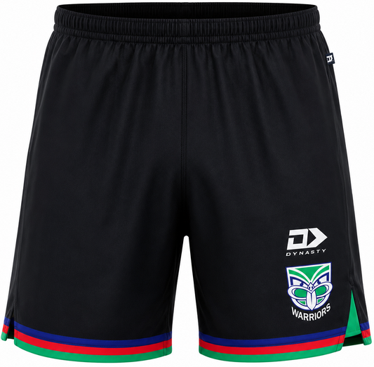 New Zealand Warriors 2026 NRL Mens Black Gym Training Shorts
