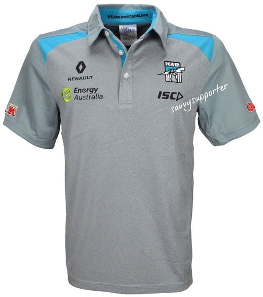 Port Adelaide Power Grey Media Polo Shirt