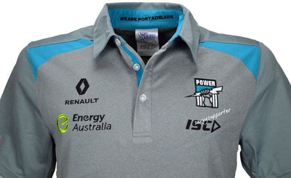 Port Adelaide Power Grey Media Polo Shirt