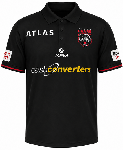 Perth Bears 2026 NRL Mens Black Polo Shirt