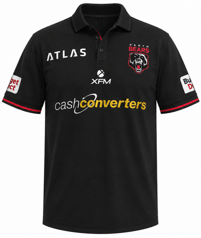 Perth Bears 2026 NRL Mens Black Polo Shirt