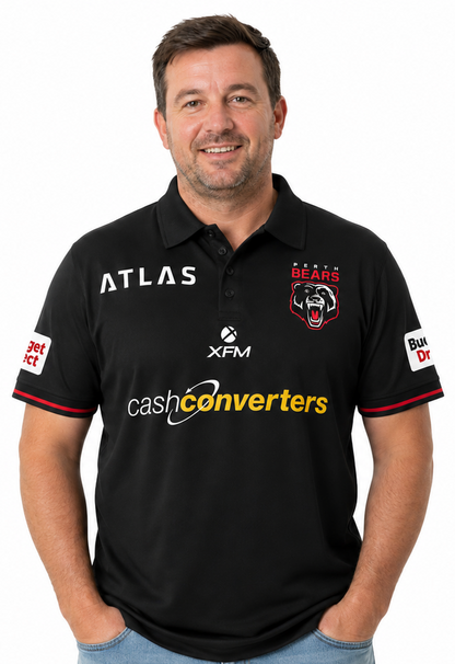 Perth Bears 2026 NRL Mens Black Polo Shirt