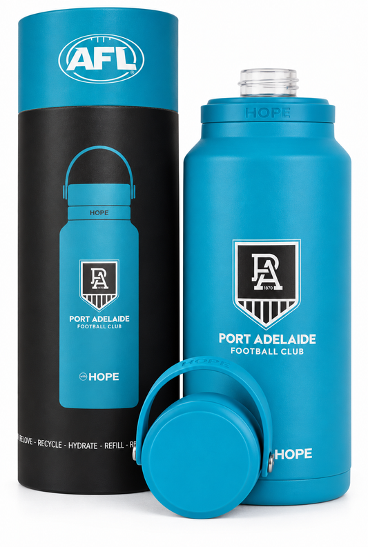 Port Adelaide Power 2026 AFL Teal Insulated Stainless 1 Litre Stainless Steel Drink Bottle