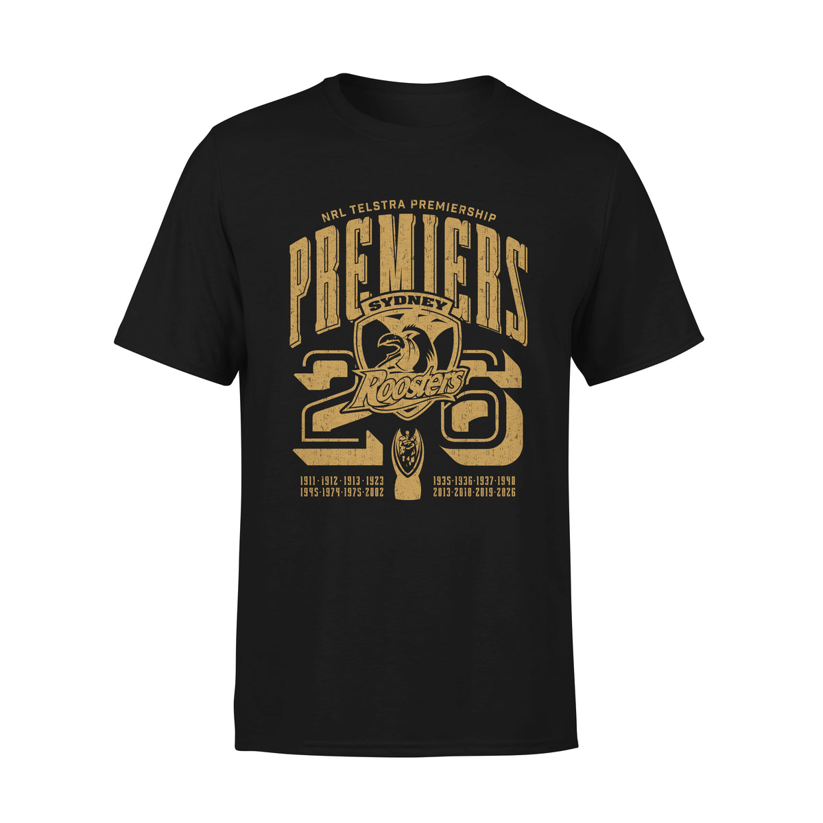 Sydney Roosters 2026 NRL Kids Gold Premiers Shirt