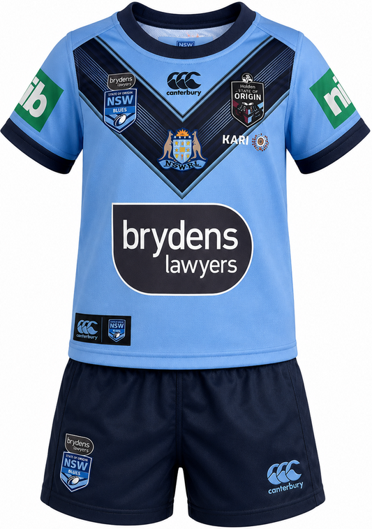 NSW Blues  State of Origin Toddler On Field Jersey + Shorts Set