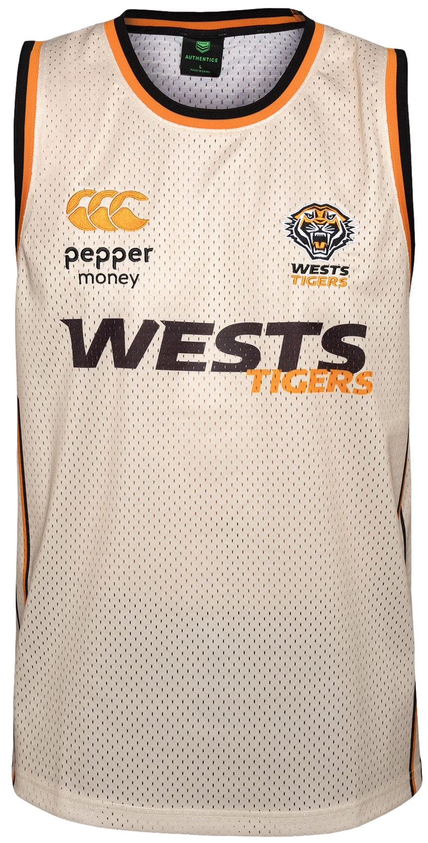 Wests Tigers 2026 NRL CCC Mens Basketball Singlet