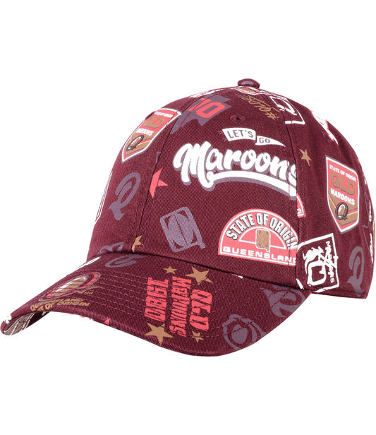 QLD Maroons 2026 State of Origin All Over Logo Ballpark Cap