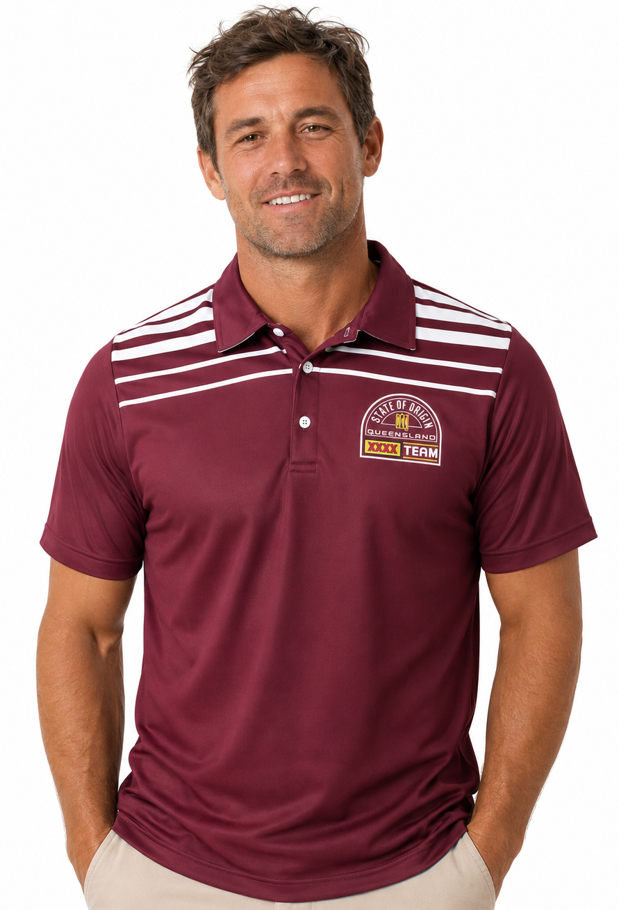 QLD Maroons State of Origin Mens Retro Polo Shirt
