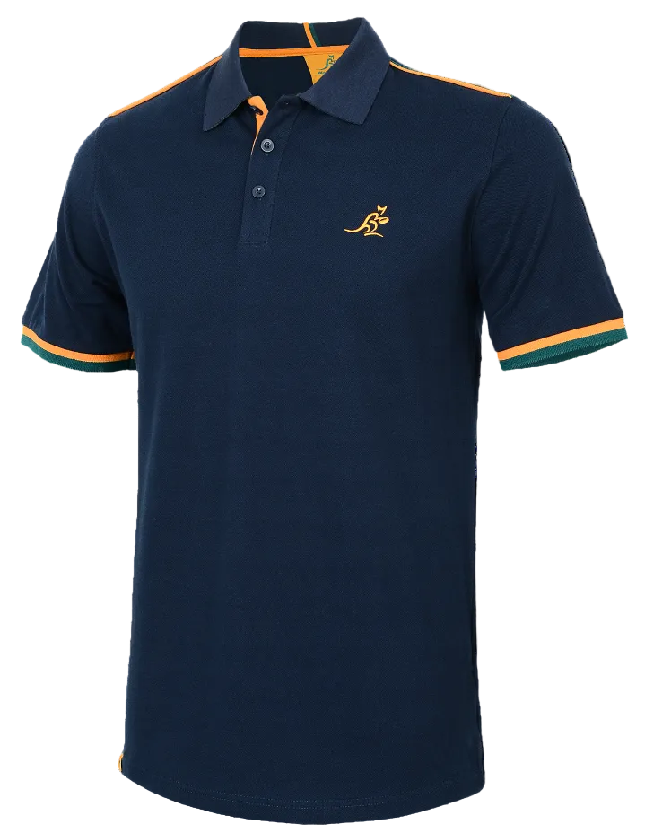 Australian Wallabies 2026 Rugby Union Mens Navy Polo Shirt