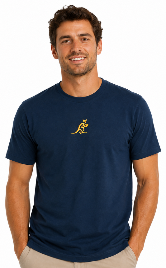 Australian Wallabies 2026 Rugby Union Mens Navy Heavyweight Supporter Shirt